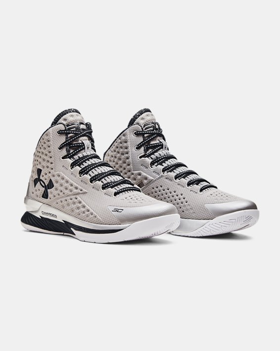 Unisex Curry 1 Retro 'Black History Month' Basketball Shoes, Silver, pdpMainDesktop image number 3